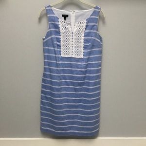 EUC Blue/White Talbots Shift Dress